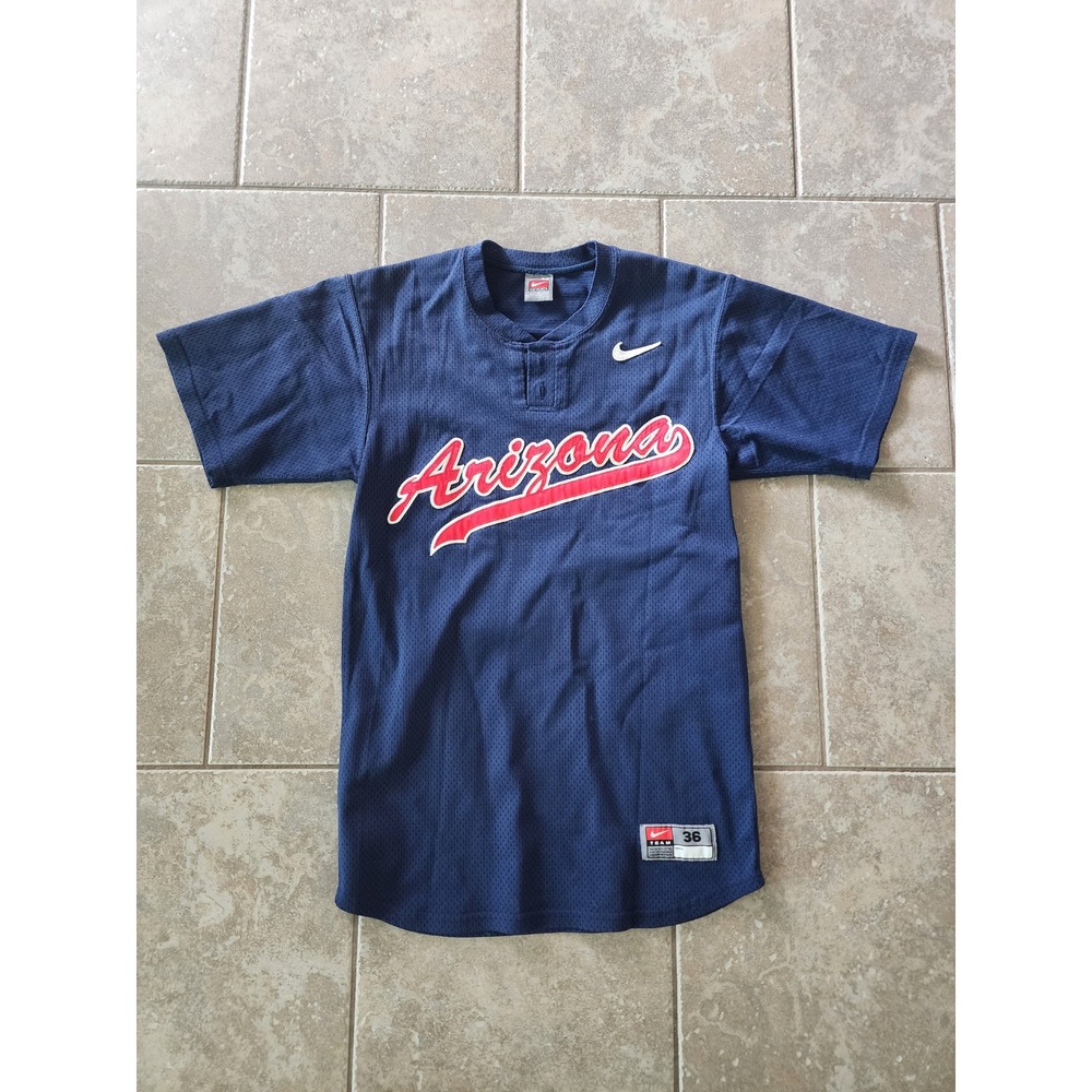 VTG Nike Team Arizona Wildcats Baseball Jersey Game Issued 36 USA Made Navy 8
